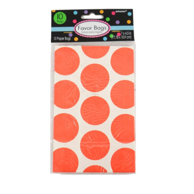 Afbeelding laden in galerijviewer, Amscan geschenkverpakking orange wit 18 cm x 11 cm | 48 stuks
