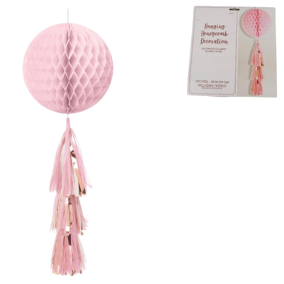 Amscan honeycomb bal roze 71 cm | 12 stuks