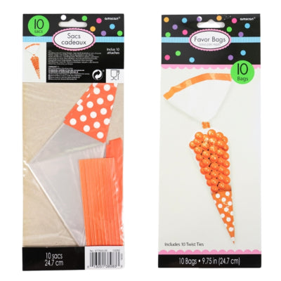 Afbeelding laden in galerijviewer, Ty par puntzak met sluiting transparant oranje 24,7 cm set van 10 | 48 stuks
