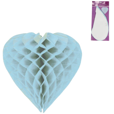 Honeycomb hart blauw 30 cm | 24 stuks