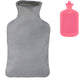 Relaxdays warmwater kruik met hoes roze grijs 1,5 l | 12 stuks