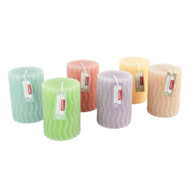 Afbeelding laden in galerijviewer, Profissimo (r) stompkaars met groeven geel 6,8 x 10 cm | 12 stuks
