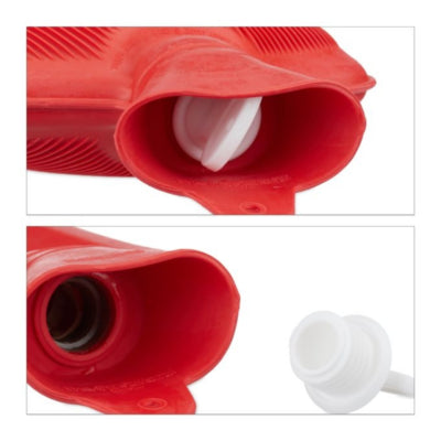 Afbeelding laden in galerijviewer, Relaxdays warmwater kruik rood 2 l | 6 stuks
