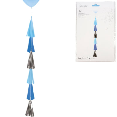 Afbeelding laden in galerijviewer, Amscan ballonslinger franje blauw 70 cm | 10 stuks
