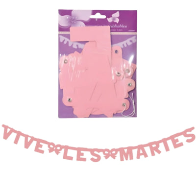 Letterslinger vive les mariès roze 160 cm | 24 stuks