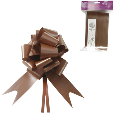 Decoratie lint bloemen bruin 4 stuks | 24 stuks