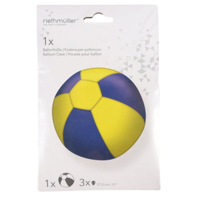 Afbeelding laden in galerijviewer, Amscan ballonhoes met 3 ballonnen geel blauw 27,5 cm | 20 stuks
