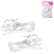 Decoratie strik bloem tule wit 2 stuks | 24 stuks