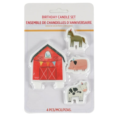 Amscan kaarsen boerderij barnyard 8 cm set van 4 stuks | 24 stuks
