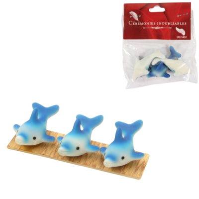 Decoratie mini dolfijn polyresin 5 cm 3 stuks | 48 stuks