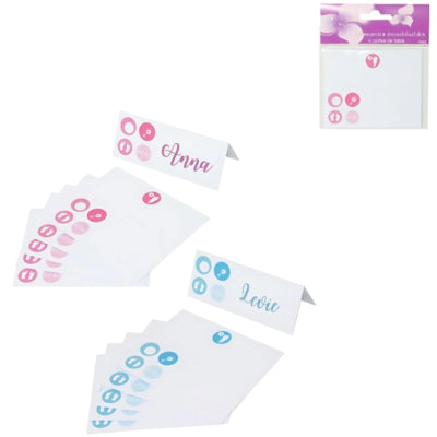 Tafelkaartjes babyshower bebé 2 assorti set van 6 | 24 stuks