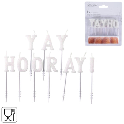 Afbeelding laden in galerijviewer, Amscan kaarsen yay hooray! 6 cm set van 11 | 24 stuks
