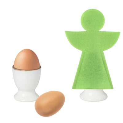 Kerst eierwarmer engel vilt groen 20 cm set van 4 | 18 stuks