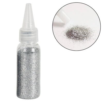 Decoratie glitter metallic zilverkleurig 40 g | 36 stuks