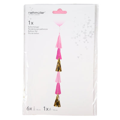 Afbeelding laden in galerijviewer, Amscan ballonslinger franje roze 70 cm | 10 stuks
