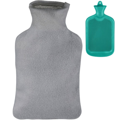 Afbeelding laden in galerijviewer, Relaxdays warmwater kruik met hoes turquoise grijs 2 l | 6 stuks

