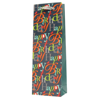 Geschenktas happy birthday 12,5 x 8 x 36 cm | 20 stuks