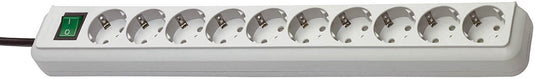 Brennenstuhl eco-line stekkerdoos met schakelaar 10-voudig lichtgrijs 3m h05vv-f 3g1,5