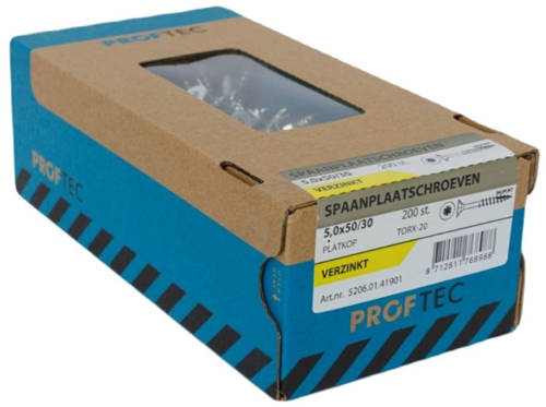 Afbeelding laden in galerijviewer, Proftec spaanplaatschroef 5.0x50 30 torx
