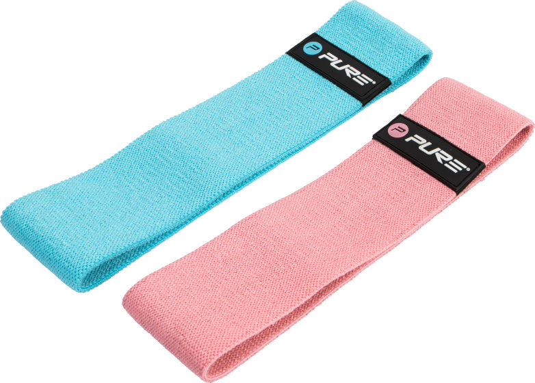 Afbeelding laden in galerijviewer, Pure2improve Weerstandsbanden polyester blauw roze 2 stuks
