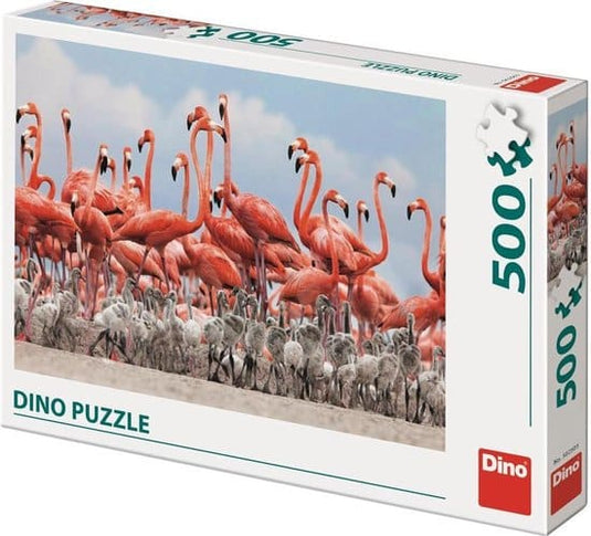 Dinotoys dino puzzel - flamingos - 500 stukjes