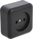 Q-link contactdoos | opbouw | 1-voudig | met aanraakbeveiliging | zwart - 00.945.40