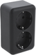 Q-link dubbel stopcontact – wandcontactdoos met kinderbeveiliging – opbouw – geaard - zwart