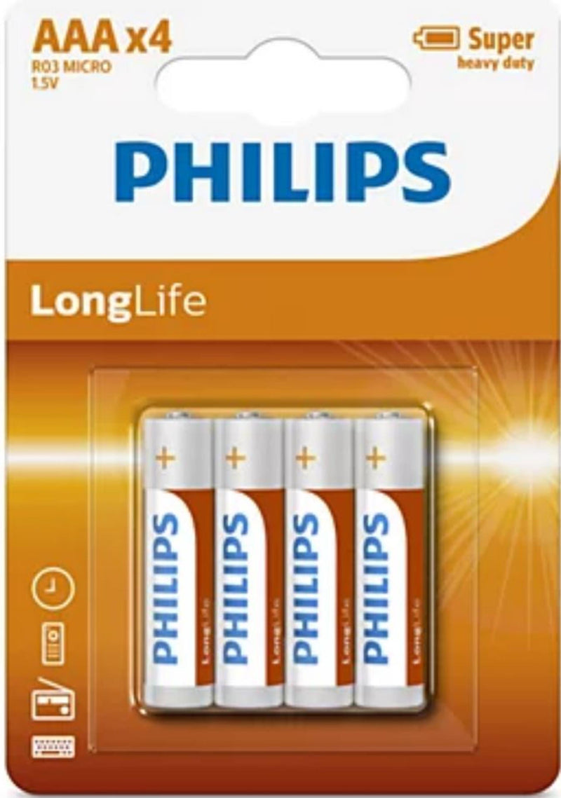 Afbeelding laden in galerijviewer, Philips batterijen longlife aaa r03 doos a 12 blisters van 4 stuks
