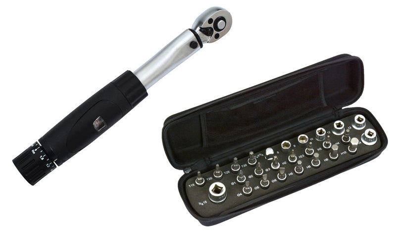 Afbeelding laden in galerijviewer, Radon comp torque wrench 1 4 2-24 nm + bit set 25 pcs.
