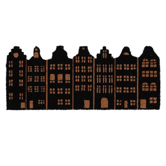 Esschert design deurmat kokos grachtenpanden 75x31cm