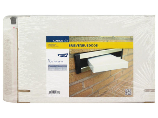 Kangaro raadhuis brievenbusdoos - 165x255x28mm - wit - 5 stuks