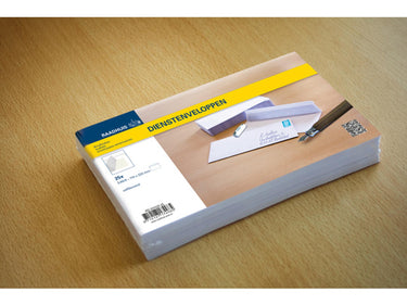 Raadhuis enveloppen 110x220 dl dienst plakstrip wit 80gr 25stuks zelfklevend