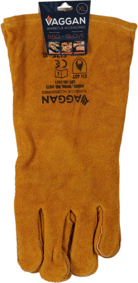 Afbeelding laden in galerijviewer, Vaggan BBQ Handschoenen Leer Bruin Maat 11 XL

