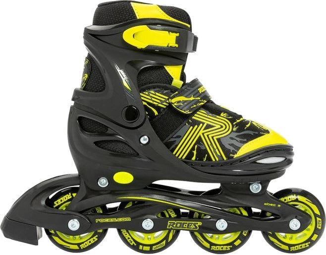Afbeelding laden in galerijviewer, Roces Inline skates Jokey 3.0 softboot 82A zwart geel maat 30-33
