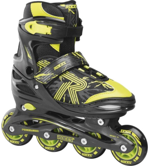 Afbeelding laden in galerijviewer, Roces Inline skates Jokey 3.0 softboot 82A zwart geel maat 30-33
