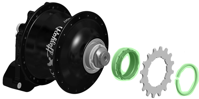 Afbeelding laden in galerijviewer, Rohloff splined carrier adapter with snap ring circlip standard
