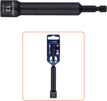 Rotec dopsleutel extra diep | e6,3 | bitopname | sw 17x110 75 - 822.0017