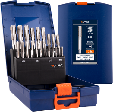 Rotec handtappenset '300' | 21-dlg. | m3-m12 abs - 900.2000
