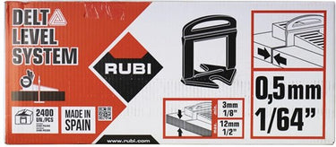 Rubi delta level systeem clips | dikte 0,5 mm | hoogte 3-12 mm | 2400 stuks - 03932