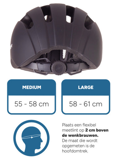 Rucanor city flow fietshelm e-bike verstelbaar zwart maat 58-61 cm (l)