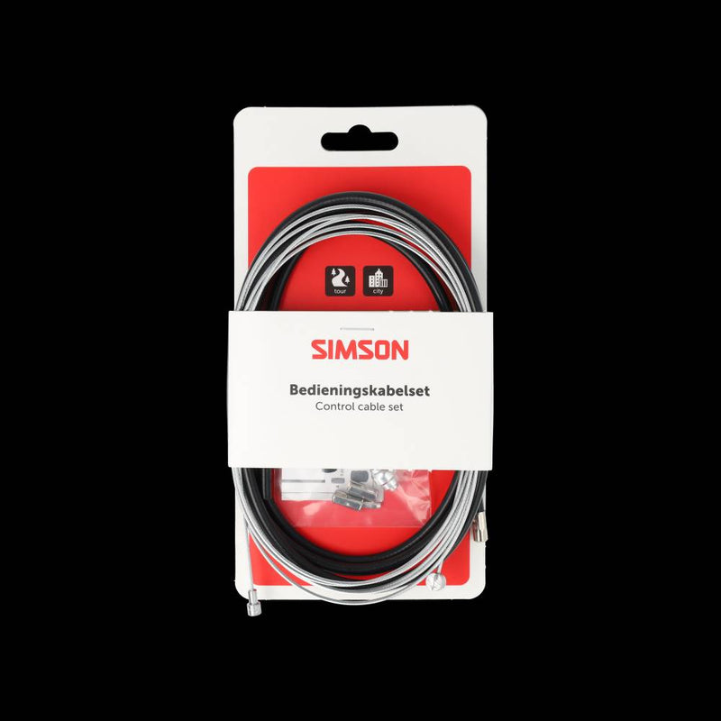 Afbeelding laden in galerijviewer, Simson remkabelset compleet universeel zwart
