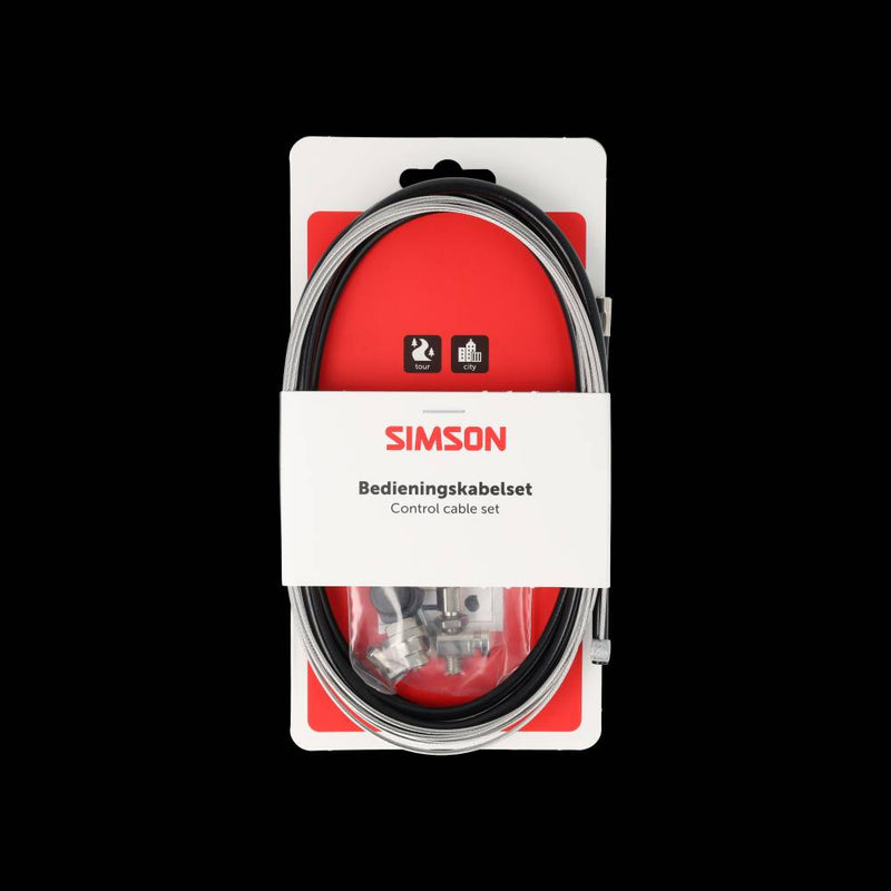 Afbeelding laden in galerijviewer, Simson remkabelset compleet rvs shimano rollerbrake zwart
