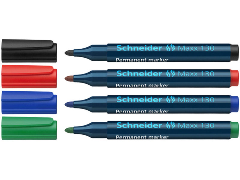 Afbeelding laden in galerijviewer, Schneider maxx 130 permanentmarker ronde punt 1-3mm etui a 4 stuks

