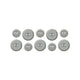 We r makers • winter frost paper fabric buttons x10