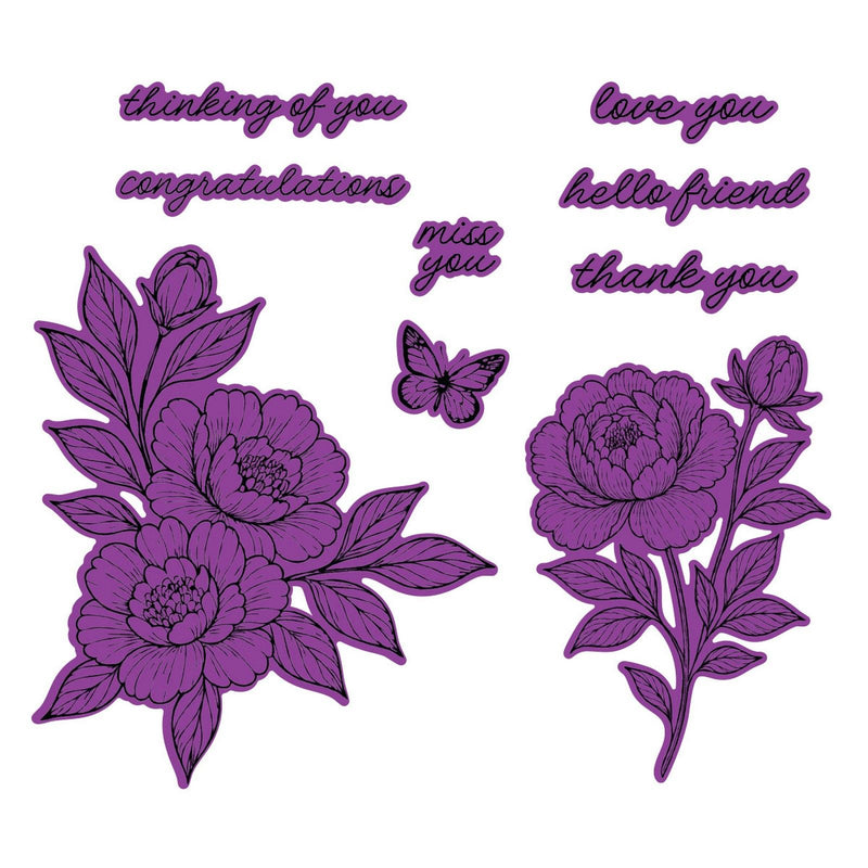 Afbeelding laden in galerijviewer, Spellbinders • simon hurley create. etched dies sketched peonies

