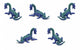 Safari Zeedraken speelfiguren 2 cm BPA-vrij blauw 192-delig