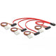 Delock mini sas sff-8087 > 4 x sas sff-8482 + power adapter (rood zwart, 1 meter)