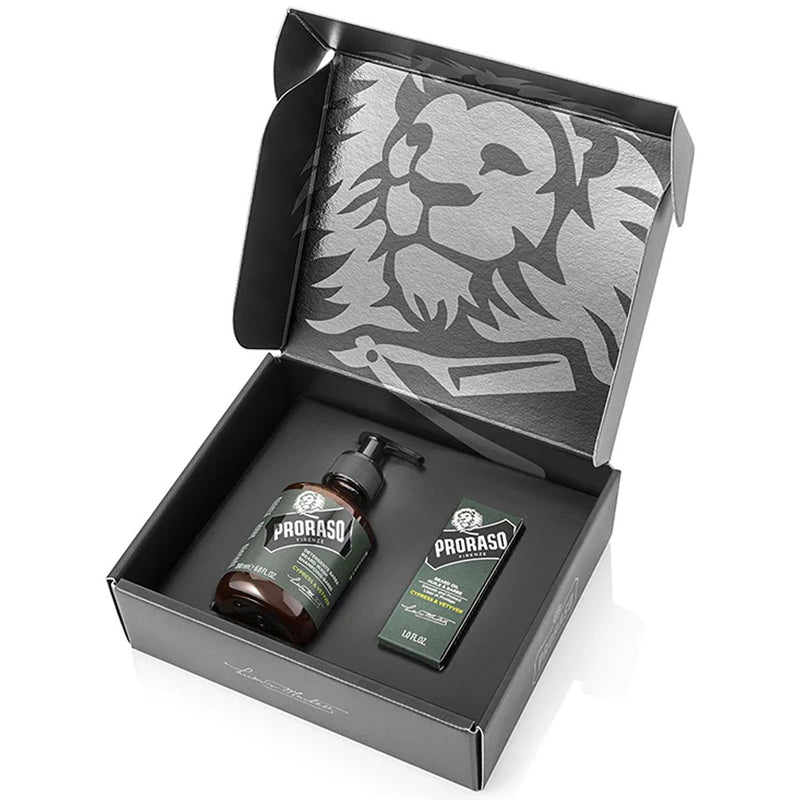 Afbeelding laden in galerijviewer, Proraso beard care set cypress vetyver

