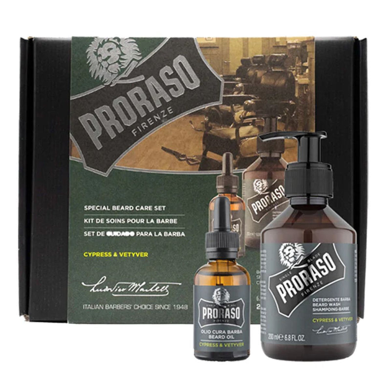 Afbeelding laden in galerijviewer, Proraso beard care set cypress vetyver
