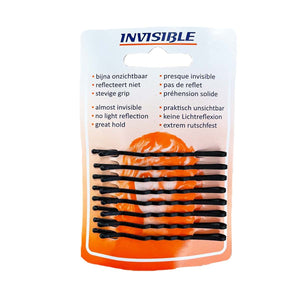 Invisible schuifjes newey kaartje zwart lang